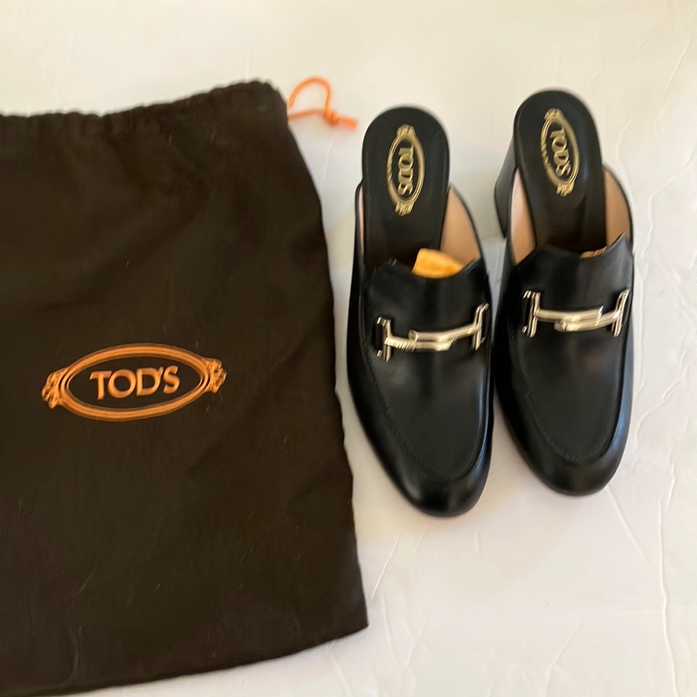 Tod’s black mule heels, made in Italy size 36-1/2